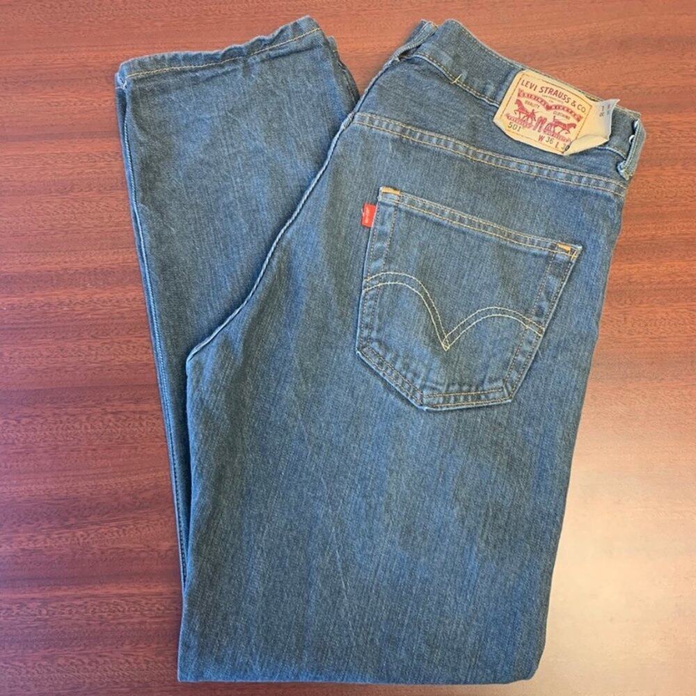 Vintage Men's 501 Levi's 100% Cotton Jean-Gray